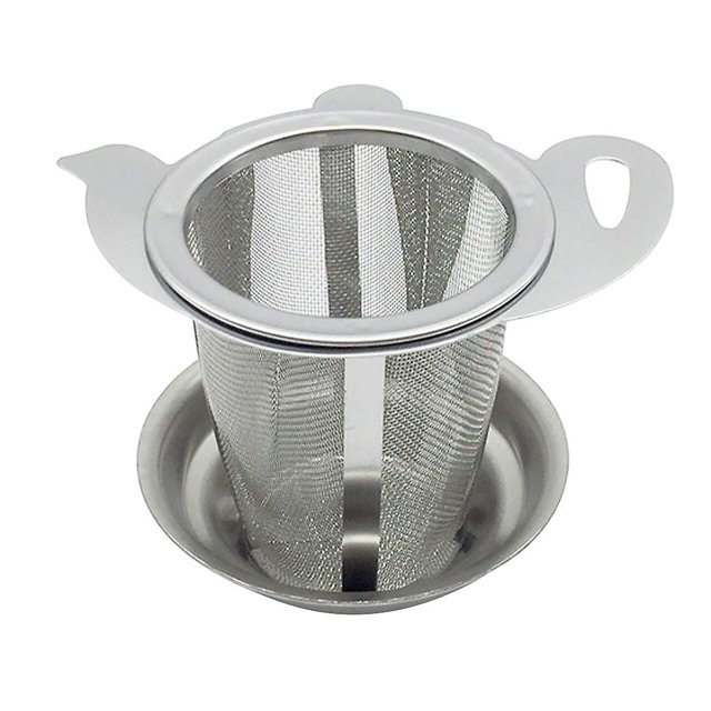 1 juego de filtro de té de acero inoxidable, colador de residuos de té, infusor de té suelto