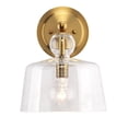 thumbnail image 3 of Eden Home 12" Transitional Metal Wall Sconce in Brass and Clear, 3 of 6