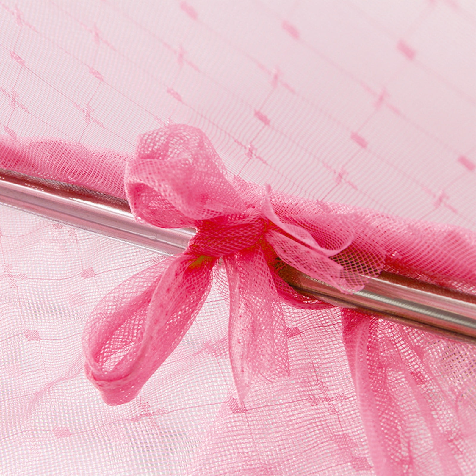 PureCasa Mosquito Net Bed Canopy for Girls, Round Hoop Sheer Bed Canopies for Kid Room Bedroom, Dome Mosquito Netting Tent Twin Size, Side Opening, Dreamy Home Decor, 61"x83"x79", 1PC, Pink