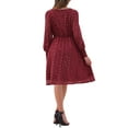thumbnail image 3 of DARING DIVA Puff Long Sleeve Elastic Waist Mesh Dress L Red, 3 of 5