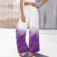 thumbnail image 2 of YUANGUANST Wide Leg Pants Woman Womens Wide Leg Palazzo Pants Boho Floral 2025 Summer Beach Culottes Flowy Casual Trousers For Vacation Business Work Casual Pants, 2 of 4