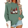 thumbnail image 6 of SYMOID Womens 100% Cotton Gnome Graphic Sweatshirt, Green Oversized Crew Neck Playful Festive Casual Relaxed Fit,Size 2XL, 6 of 6