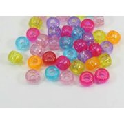 EOEMY 200 Mixed Color Acrylic Barrel Pony Beads 9X6mm Various Style Kids Craft Kandi-49# Mixed Pastel Color