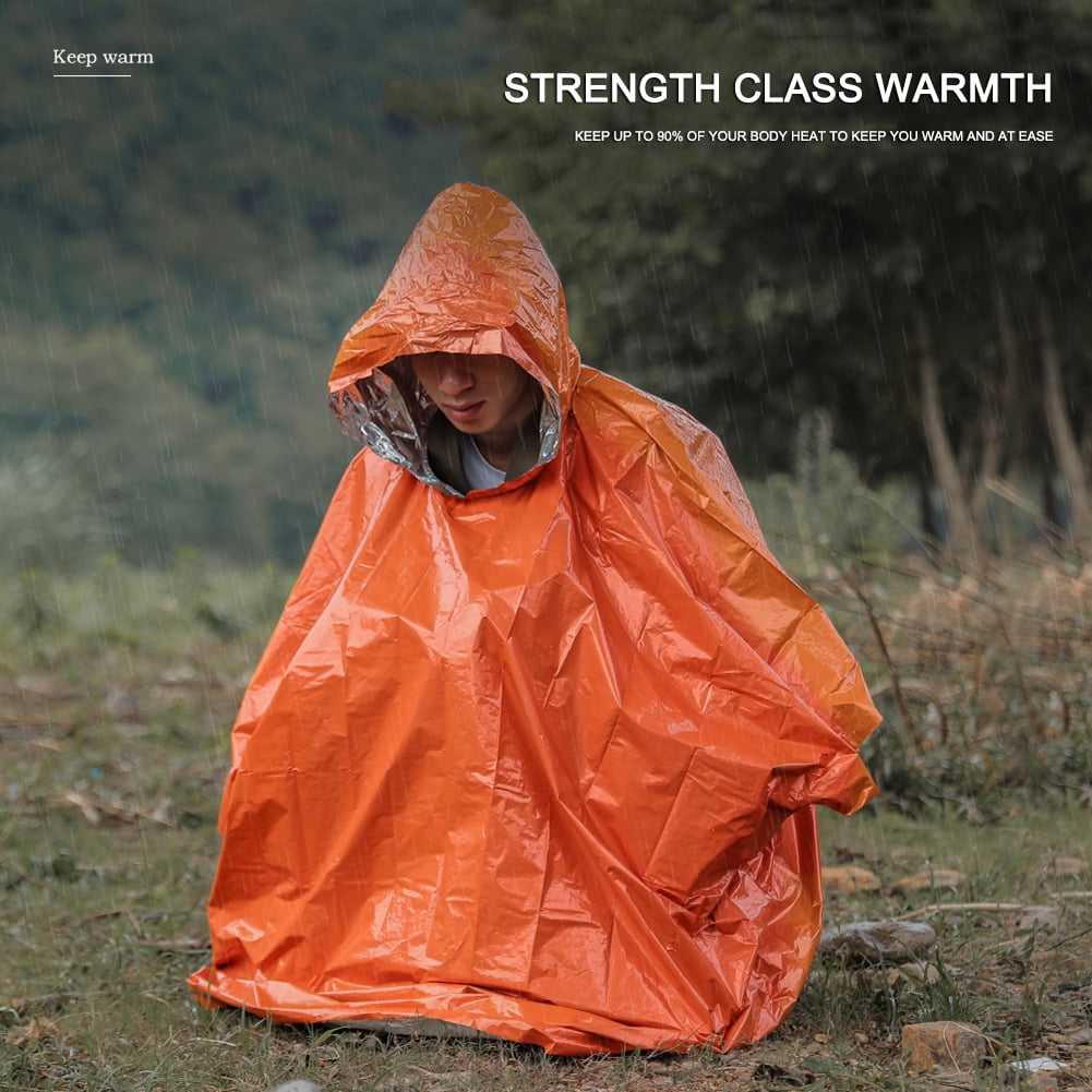 Waterproof Hooded Rain Poncho Raincoat 
