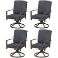 thumbnail image 2 of Costway Set of 4 Patio Swivel Dining Chairs Cushioned Armrest Garden Deck Gray, 2 of 9