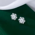 thumbnail image 3 of 925 Sterling Silver Christmas Snowflake Earrings Studs for Women Teens Small CZ Snowflake Studs Earrings Thanksgiving, 3 of 5