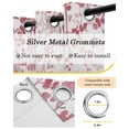 thumbnail image 5 of Pink Leaves Black Out Curtains 54 Inch Long, Short Curtains for Small Window, Summer Botanical Room Darkening Farmhouse Window Curtains for Kitchen Bedroom 42"x54" 2 Panels, 5 of 8