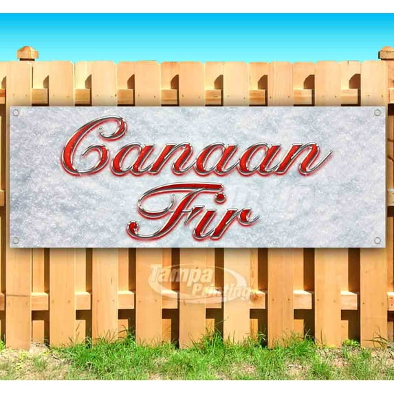 Canaan Fir Red & Chrome 13 oz Vinyl Banner With Metal Grommets