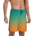 thumbnail image 2 of Fotbe Orange To Teal Gradient1 Pajama Shorts for Men, Men's Pajama Bottoms, Sleepwear,Short Pajama Pants-Large, 2 of 9