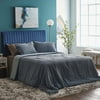 MoDRN Neo Luxury Corduroy Smoky Blue 3-Piece Comforter Set, Cal King