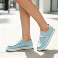 thumbnail image 4 of Slip On Shoes for Women Men, Casual Canvas Lightweight Breathable Flat Loafers, Comfy Daily Walking Fashion Round Toe Driving Flats, 4 of 4