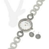 Ellen Tracy Crystal-Accented Watch Necklace Earring Set Women's 781-428