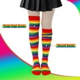thumbnail image 2 of Wowstyle Women's 2-Pack Rainbow Striped Stockings Thigh High Socks for Women Rainbow Socks over The Knee Stockings Extra Long Cosplay Costumes Day Accessories Size 4-8, 2 of 7