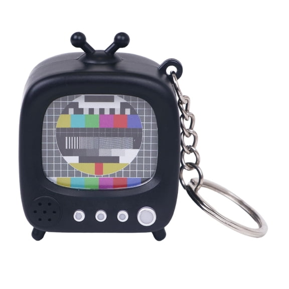 Necvior Vintage Mini TV Keychain With Light Sound Effects Sturdy Plastic Accessory