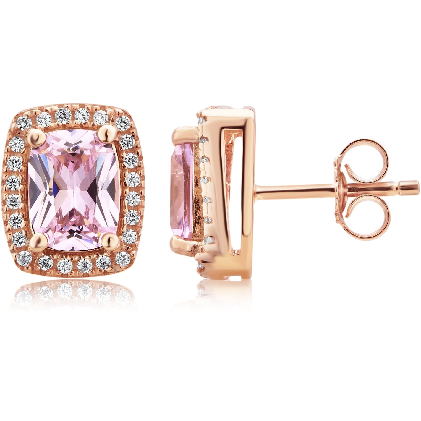 Cubic Zirconia, Sterling Silver Yellow Stone Stud Earring