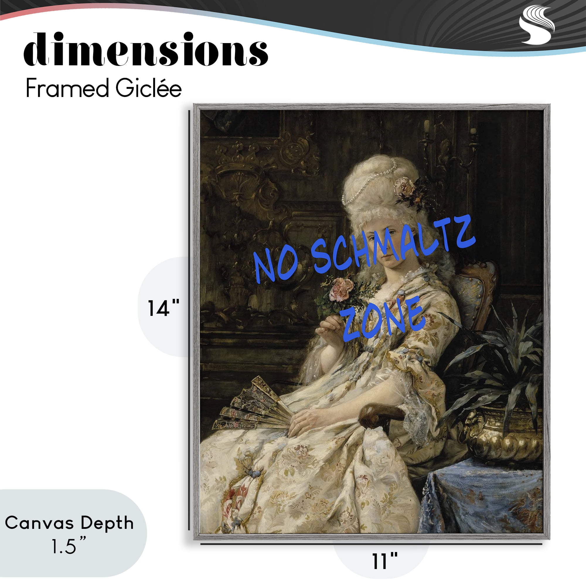 Stupell Industries Iconic No Schmaltz Zone Gray Framed Giclee Art, design by Grotto Studios