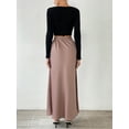 thumbnail image 4 of MORTTIC Women's Elegant Summer Midi Satin Skirt High-Waisted A-Line Flowing Ruffle Skirt, 4 of 6