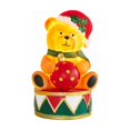 Window Height Bookcase Lighted Christmas Santa Bear Iron Ornament, Freestanding Metal Tabletop ...