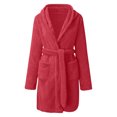 thumbnail image 4 of RXIRUCGD Femmes Couleur Douce Manches Longues Col en V Hiver Ceintures Poches Molleton Faux Velours Tenue de Nuit Robe Chemises de Nuit( Rouge, Taille:m ), 4 of 7