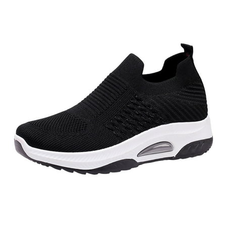 QYZEU Dressy Sneakers for Women Womens Shoes Casual Heels New Thick Soled Women s Shoes Casual Fashion Sports Shoes Women s Mesh Shoes Breathable Casual Shoes Black 41