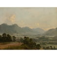 thumbnail image 2 of Dewitt Clinton Boutelle 18x14 Black Ornate Wood Framed Double Matted Museum Art Print Titled - Extensive Landscape with Broad Valley and Distant Mountains, 2 of 5