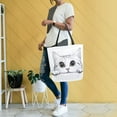 thumbnail image 4 of FORMRS Womens Canvas Tote Bag with Zipper Inner Pocket Shoulder Handbag, White Cat, 4 of 7