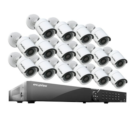 LaView 16 Channel DVR Security System W/16 HD 1080P Indoor/Outdoor Surveillance Cameras- Built in Storage 2TB HDD, Motion Detection, Remote View, Instant Mobile