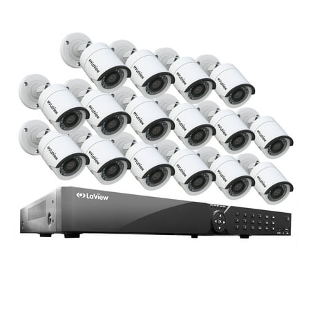 - LaView 16 Channel DVR Security System W/16 HD 1080P Indoor/Outdoor Surveillance Cameras- Built in Storage 2TB HDD, Motion Detection, Remote View, Instant Mobile Notifications/Alerts