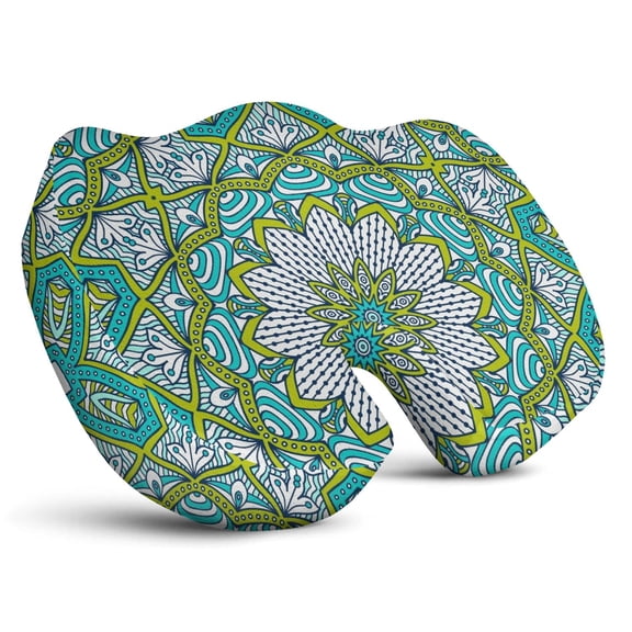 Premium Mandala Pattern Memory Foam Seat Cushion Ergonomic Chair Pad for Office Chair, Car, Airplane & Bleachers Sciatica, Tailbone Hip & Back Pain Relief - Chair Cushion for Long Office Workers.