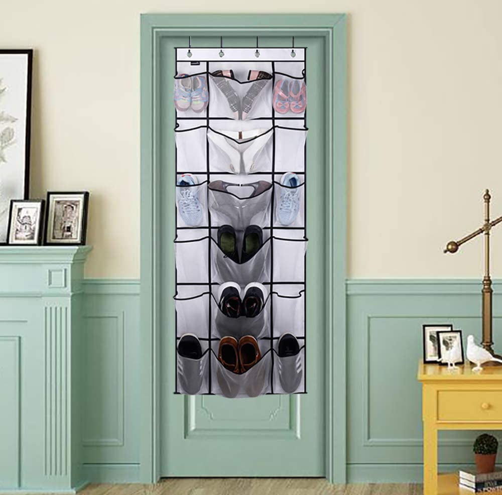 2 Pack Over the Door Shoe Organizers with 6 Extra Large Mesh Storage Pockets and 36 Normal Mesh Storage Pockets ,Hanging Shoe Oganizer for Closet ,White 2 Pack Over the Door Shoe Organizers with 6 Extra Large Mesh Storage Pockets and 36 Normal Mesh Storage Pockets ,Hanging Shoe Oganizer for Closet ,White