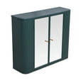 thumbnail image 6 of Army Green Bathroom Cabinet - Wall-Mounted Mirror Storage with 2 Doors & Open Shelf - Farmhouse Metal Frame for Vanity/Toilet, 6 of 13