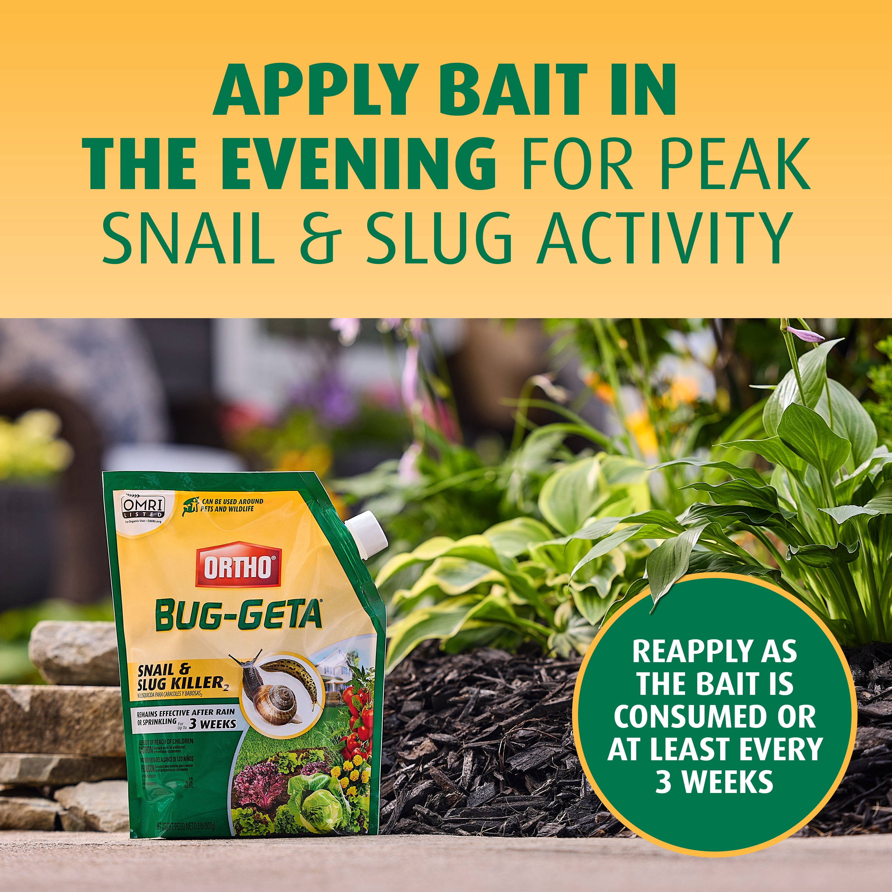 Ortho Bug-Geta Snail & Slug Killer2, Pest Control Stays Effective For Up to 3 Weeks, 2 lbs.