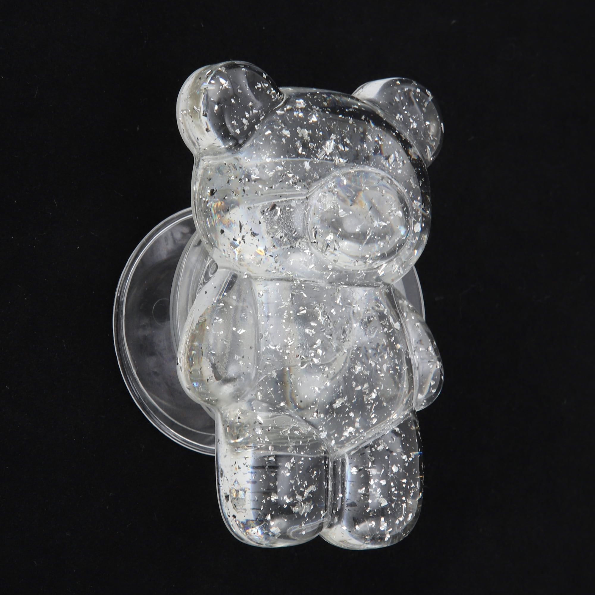 Unique Bargains Bear Silver Foil Phone Grip 1 Pc Transparent