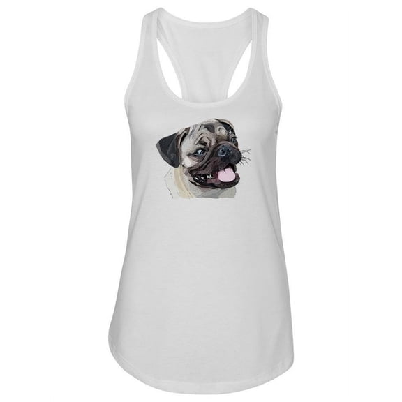 Happy Pug Design Tank Women -Image by Shutterstock, Female x-Large