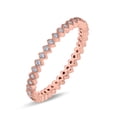 thumbnail image 3 of Rose Tone, Simulated Cubic Zirconia Size-7 Full Eternity Wedding Band Ring 925 Sterling Silver, 3 of 7