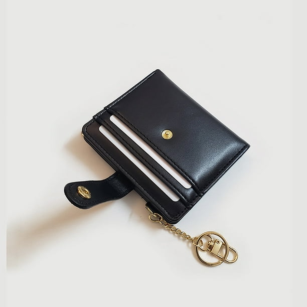 Cartera Minimalista Mujer PofeeXIO - Bolsillo Frontal, 8 Ranuras Tarjetas, Llavero, Color Amarillo Delgado