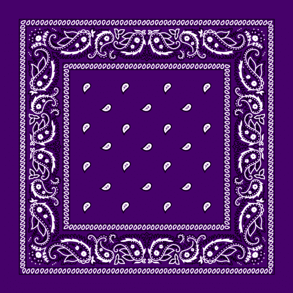 Purple Paisley Bandana - Single Piece 14x14