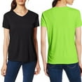 thumbnail image 4 of Hauts pour Femmes Décontractés à Col en V, Manches Courtes, T-Shirt Basique Uni, 4 of 8