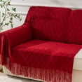 Battilo Dark Red Throw Blanket for Couch, Decorative Red Throws for
