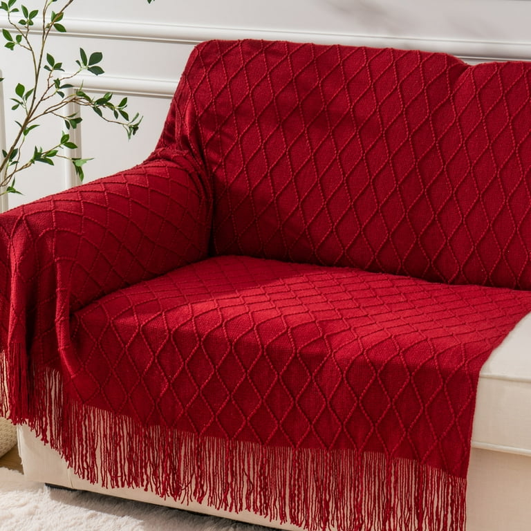 Red throws for couch shop