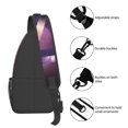 thumbnail image 5 of ZNDUO Sling Bag, Men Shoulder Backpack Small Cross Body Chest Sling Backpack-Triangle Space Stars Pattern, 5 of 8