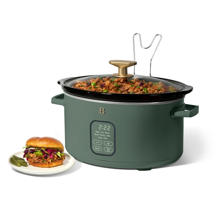 Beautiful 6 Qt Programmable Slow Cooker, Thyme Green by Drew Barrymore