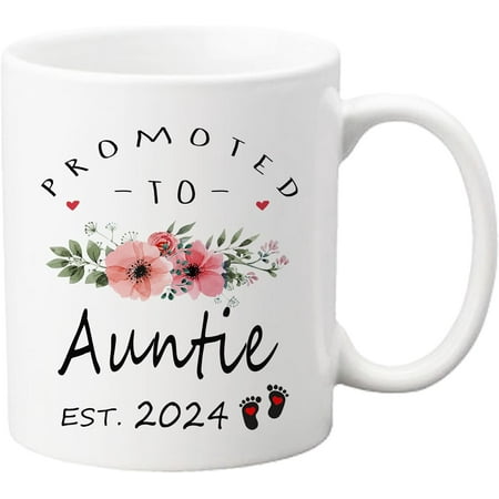 

Promoted To Auntie 2024 Mug Pregnancy Announcement Gifts for Auntie Auntie to be Gifts First Time New Aunt Gifts from Sister Brother Birthday Christmas Gifts for Expecting Aunt 2024 11 oz Cup