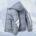 thumbnail image 5 of Abrigos acolchados con cremallera y capucha para hombre, parkas acolchadas con empalme, chaqueta de plumón para hombre, ropa exterior de invierno para jóvenes, reseñas coreanas, muchas 2024, 5 of 5