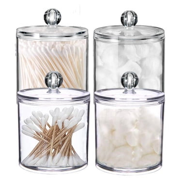 Acrylic Concise Cotton Swab Organizer,Cleaning Pad Holder and Swab ...