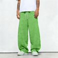 thumbnail image 6 of Men’s Baggy Sweatpants Fashion for All Season - with Elastic Drawstring Waist, Deep Pockets - Casual Loose Joggers Green 3XL, 6 of 6