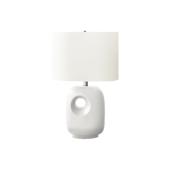 Lighting - 26"h - Table Lamp - White Ceramic - Ivory/Cream Shade - Contemporary