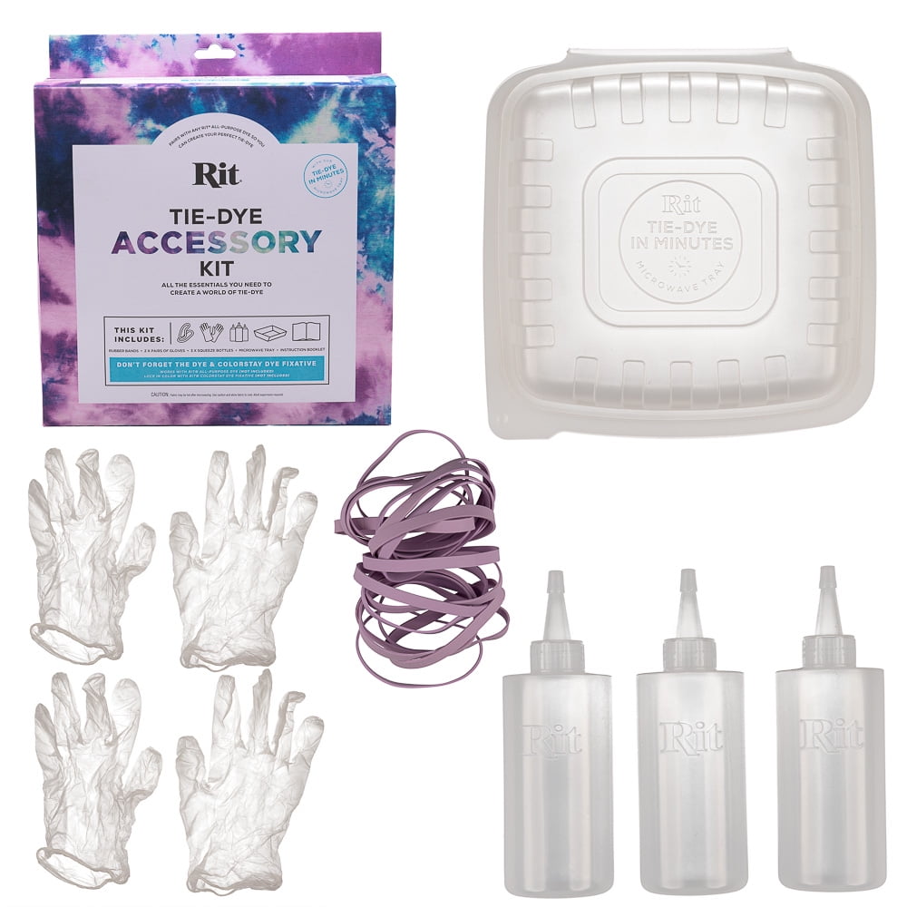 Rit Tie Dye Kit with ColorStay Fixative Bundle – All in One Kit with Gloves to Reduce Color Bleed