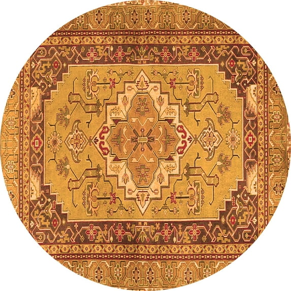 Ahgly Company Indoor Round Persian Orange Traditional Area Rugs, 7' Round