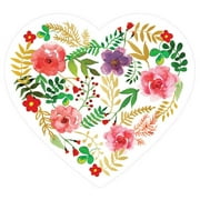 Paper House Productions Floral Heart Shaped Die-Cut 3" Vinyl Sticker